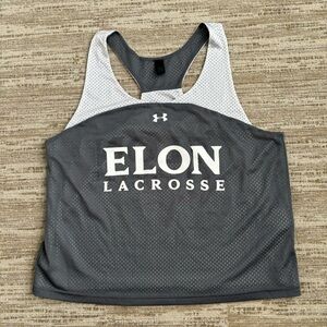 UNDER ARMOUR MENS PRE-OWNED POLY REVERSIBLE WHITE & GRAY ELON LACROSSE JERSEY M